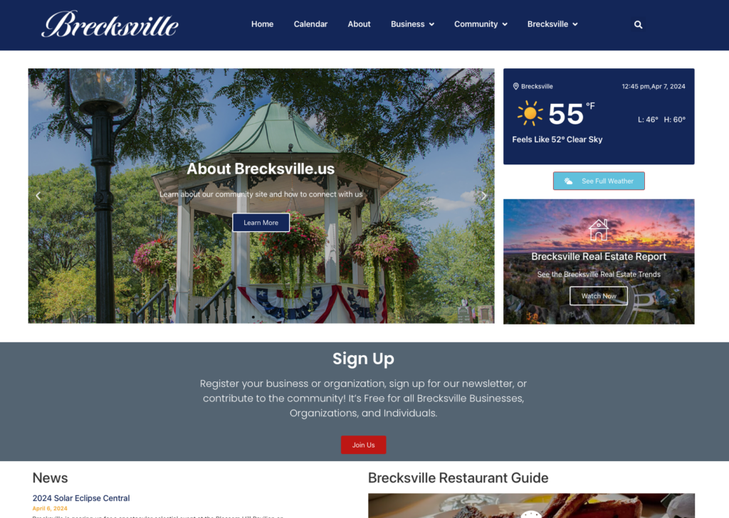 Brecksville.us Website